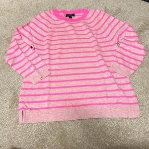 J. Crew Italian Cashmere pink stripe sweater